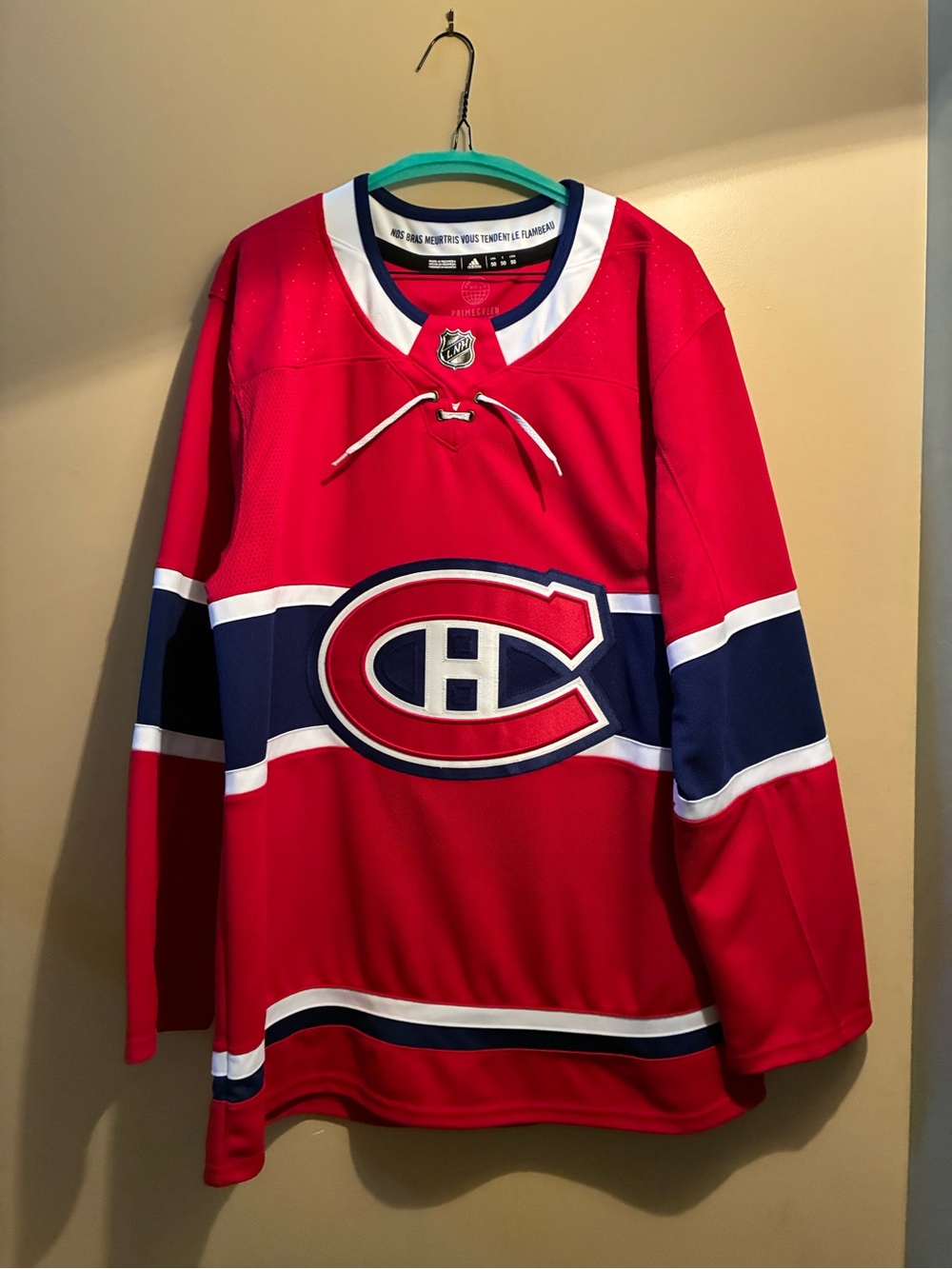 adidas Red Montreal Canadiens Hockey Jersey with Navy and White Accents